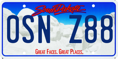 SD license plate 0SNZ88
