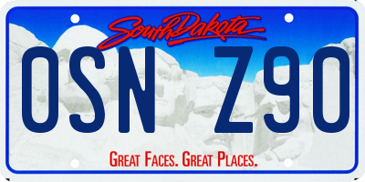 SD license plate 0SNZ90
