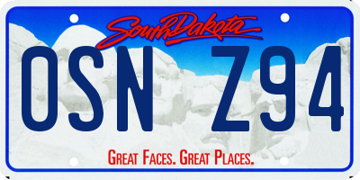 SD license plate 0SNZ94