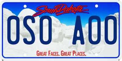 SD license plate 0SOA00