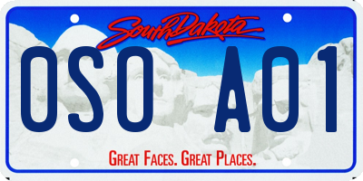 SD license plate 0SOA01