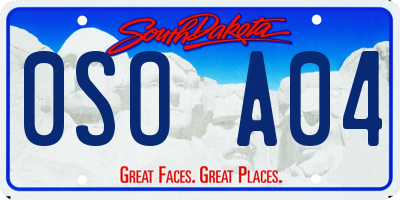 SD license plate 0SOA04