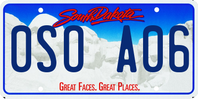 SD license plate 0SOA06