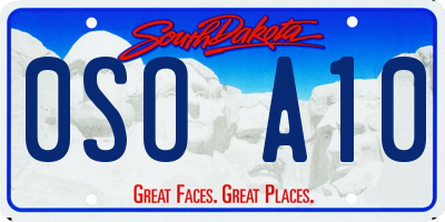 SD license plate 0SOA10