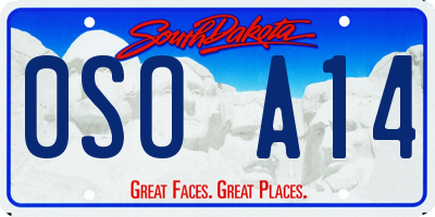 SD license plate 0SOA14