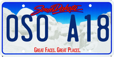 SD license plate 0SOA18