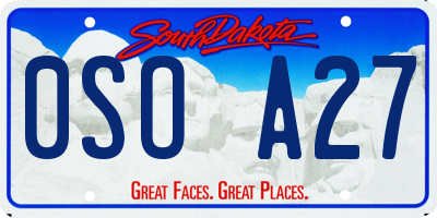 SD license plate 0SOA27