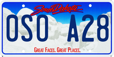 SD license plate 0SOA28
