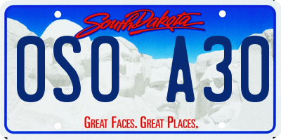 SD license plate 0SOA30