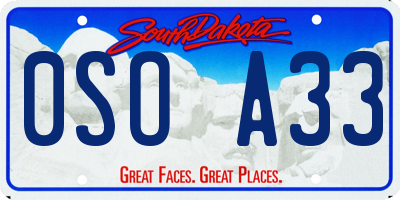 SD license plate 0SOA33
