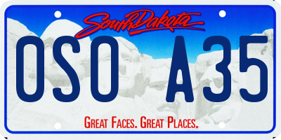 SD license plate 0SOA35