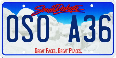SD license plate 0SOA36