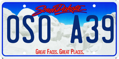 SD license plate 0SOA39