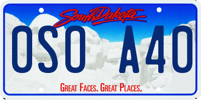 SD license plate 0SOA40