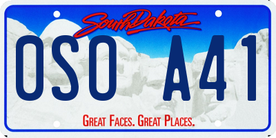 SD license plate 0SOA41