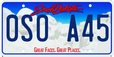 SD license plate 0SOA45