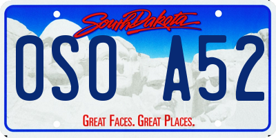 SD license plate 0SOA52