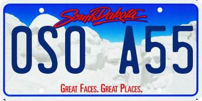 SD license plate 0SOA55