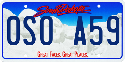 SD license plate 0SOA59
