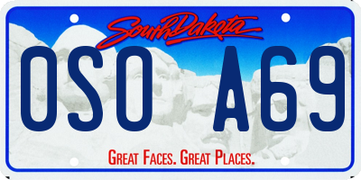 SD license plate 0SOA69