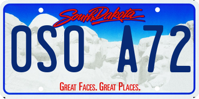 SD license plate 0SOA72