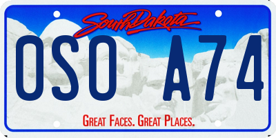 SD license plate 0SOA74