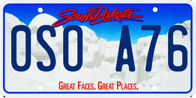 SD license plate 0SOA76