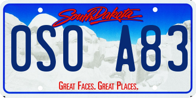 SD license plate 0SOA83