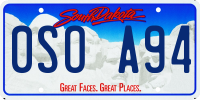 SD license plate 0SOA94