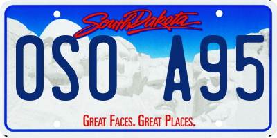 SD license plate 0SOA95