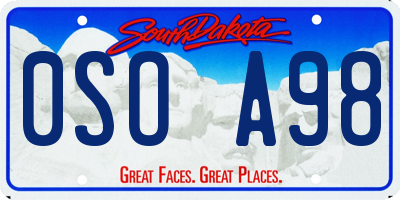 SD license plate 0SOA98