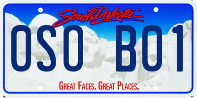SD license plate 0SOB01