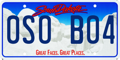 SD license plate 0SOB04