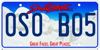 SD license plate 0SOB05