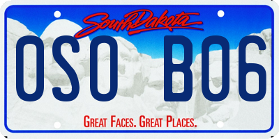 SD license plate 0SOB06