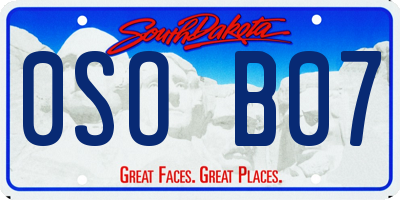 SD license plate 0SOB07