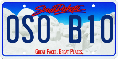 SD license plate 0SOB10