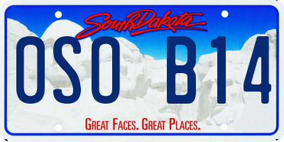 SD license plate 0SOB14
