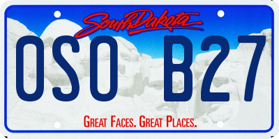 SD license plate 0SOB27
