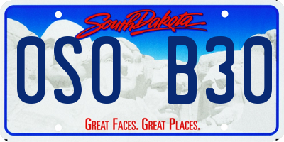 SD license plate 0SOB30