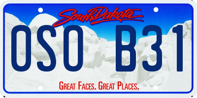 SD license plate 0SOB31