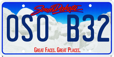 SD license plate 0SOB32