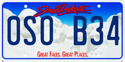 SD license plate 0SOB34