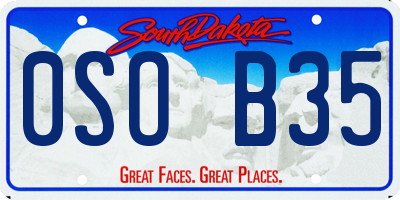 SD license plate 0SOB35