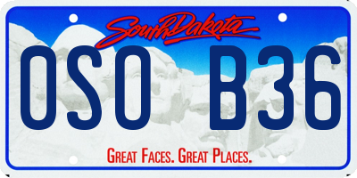 SD license plate 0SOB36