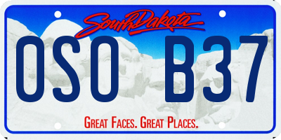 SD license plate 0SOB37