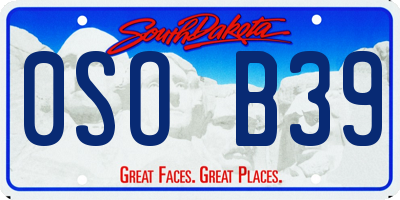 SD license plate 0SOB39