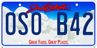 SD license plate 0SOB42