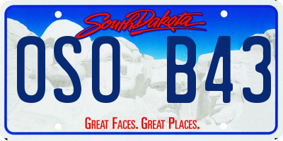 SD license plate 0SOB43