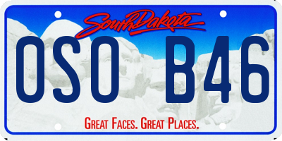 SD license plate 0SOB46